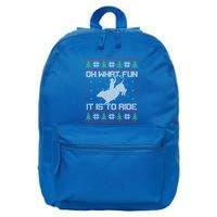 Oh What Fun Bull Riding Christmas Cow Western Xmas Gift 16 in Basic Backpack