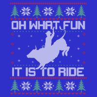 Oh What Fun Bull Riding Christmas Cow Western Xmas Gift Bag