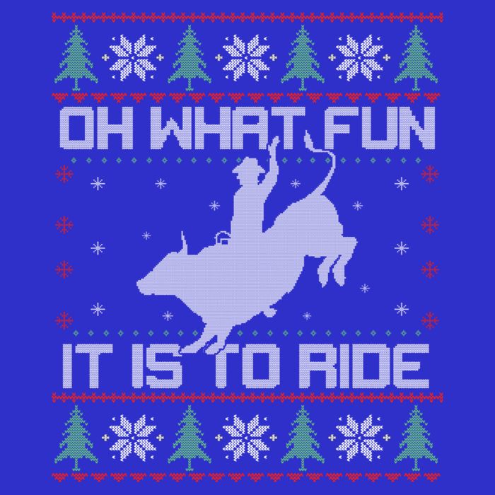 Oh What Fun Bull Riding Christmas Cow Western Xmas Gift Bag