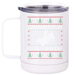 Oh What Fun Bull Riding Christmas Cow Western Xmas Gift 12 oz Stainless Steel Tumbler Cup