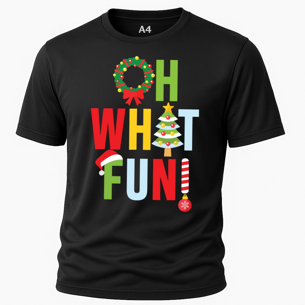 Oh What Fun Christmas With Wreath And Tree Cooling Performance Crew T-Shirt