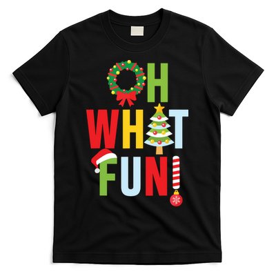 Oh What Fun Christmas With Wreath And Tree T-Shirt