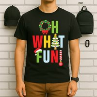 Oh What Fun Christmas With Wreath And Tree T-Shirt