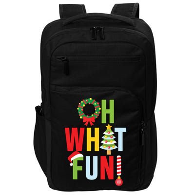 Oh What Fun Christmas With Wreath And Tree Impact Tech Backpack