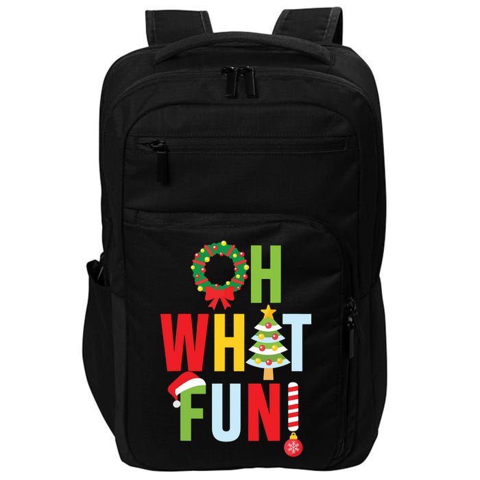 Oh What Fun Christmas With Wreath And Tree Impact Tech Backpack
