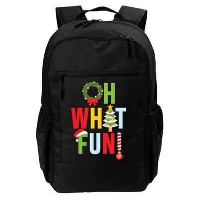 Oh What Fun Christmas With Wreath And Tree Backpack