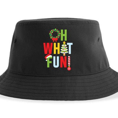 Oh What Fun Christmas With Wreath And Tree Sustainable Bucket Hat