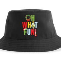 Oh What Fun Christmas With Wreath And Tree Sustainable Bucket Hat