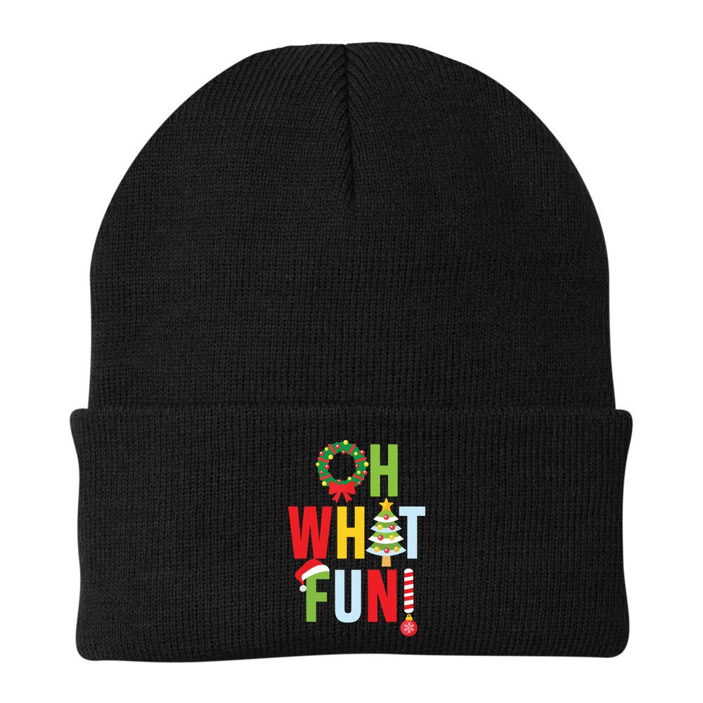 Oh What Fun Christmas With Wreath And Tree Beanie
