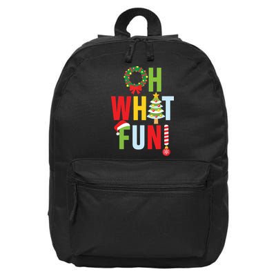 Oh What Fun Christmas With Wreath And Tree 16 in Basic Backpack