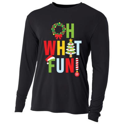 Oh What Fun Christmas With Wreath And Tree Cooling Performance Long Sleeve Crew
