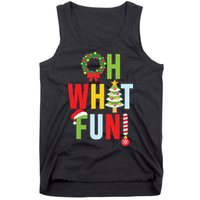 Oh What Fun Christmas With Wreath And Tree Tank Top
