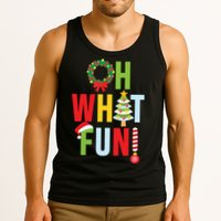 Oh What Fun Christmas With Wreath And Tree Tank Top