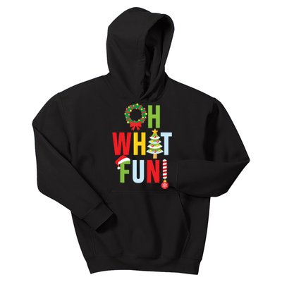 Oh What Fun Christmas With Wreath And Tree Kids Hoodie