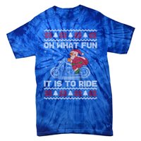 Oh What Fun It Is To Ride Funny Christmas Ugly Sweater Santa Gift Tie-Dye T-Shirt