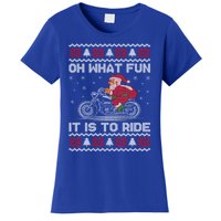 Oh What Fun It Is To Ride Funny Christmas Ugly Sweater Santa Gift Women's T-Shirt