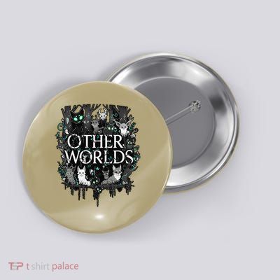 Other Worlds Feline Creatures With Glowing Eyes Button