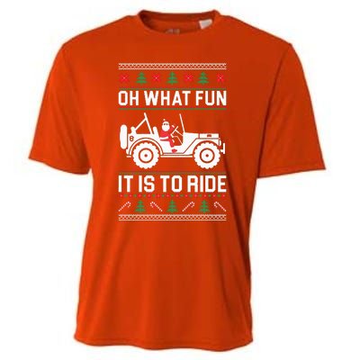 Oh What Fun  4x4 Offroad SUV Ugly Christmas Sweater Cooling Performance Crew T-Shirt