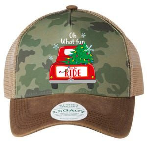 Oh What Fun It Is To Ride Christmas Tree Red Truck Xmas Cool Gift Legacy Tie Dye Trucker Hat