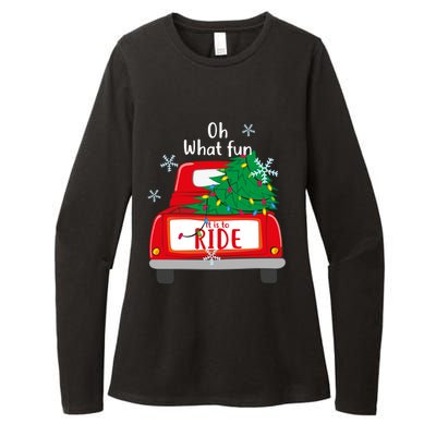 Oh What Fun It Is To Ride Christmas Tree Red Truck Xmas Cool Gift Womens CVC Long Sleeve Shirt