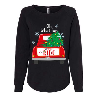 Oh What Fun It Is To Ride Christmas Tree Red Truck Xmas Cool Gift Womens California Wash Sweatshirt