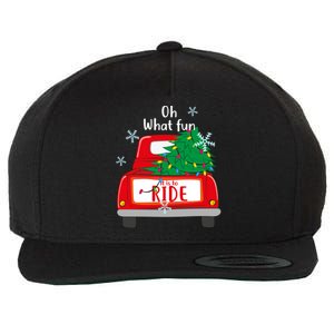 Oh What Fun It Is To Ride Christmas Tree Red Truck Xmas Cool Gift Wool Snapback Cap