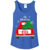 Oh What Fun It Is To Ride Christmas Tree Red Truck Xmas Cool Gift Ladies Essential Tank