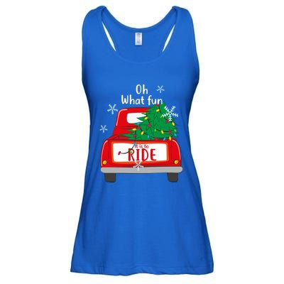 Oh What Fun It Is To Ride Christmas Tree Red Truck Xmas Cool Gift Ladies Essential Flowy Tank