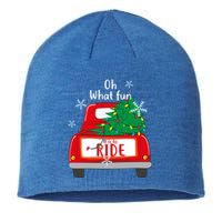 Oh What Fun It Is To Ride Christmas Tree Red Truck Xmas Cool Gift Sustainable Beanie