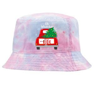 Oh What Fun It Is To Ride Christmas Tree Red Truck Xmas Cool Gift Tie-Dyed Bucket Hat