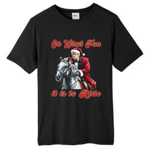 Oh What Fun It Is To Ride Humorous Trump Christmas Tall Fusion ChromaSoft Performance T-Shirt