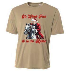 Oh What Fun It Is To Ride Humorous Trump Christmas Cooling Performance Crew T-Shirt