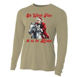 Oh What Fun It Is To Ride Humorous Trump Christmas Cooling Performance Long Sleeve Crew