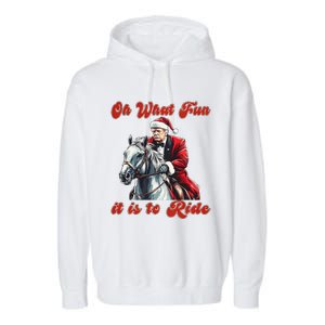 Oh What Fun It Is To Ride Humorous Trump Christmas Garment-Dyed Fleece Hoodie