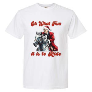 Oh What Fun It Is To Ride Humorous Trump Christmas Garment-Dyed Heavyweight T-Shirt