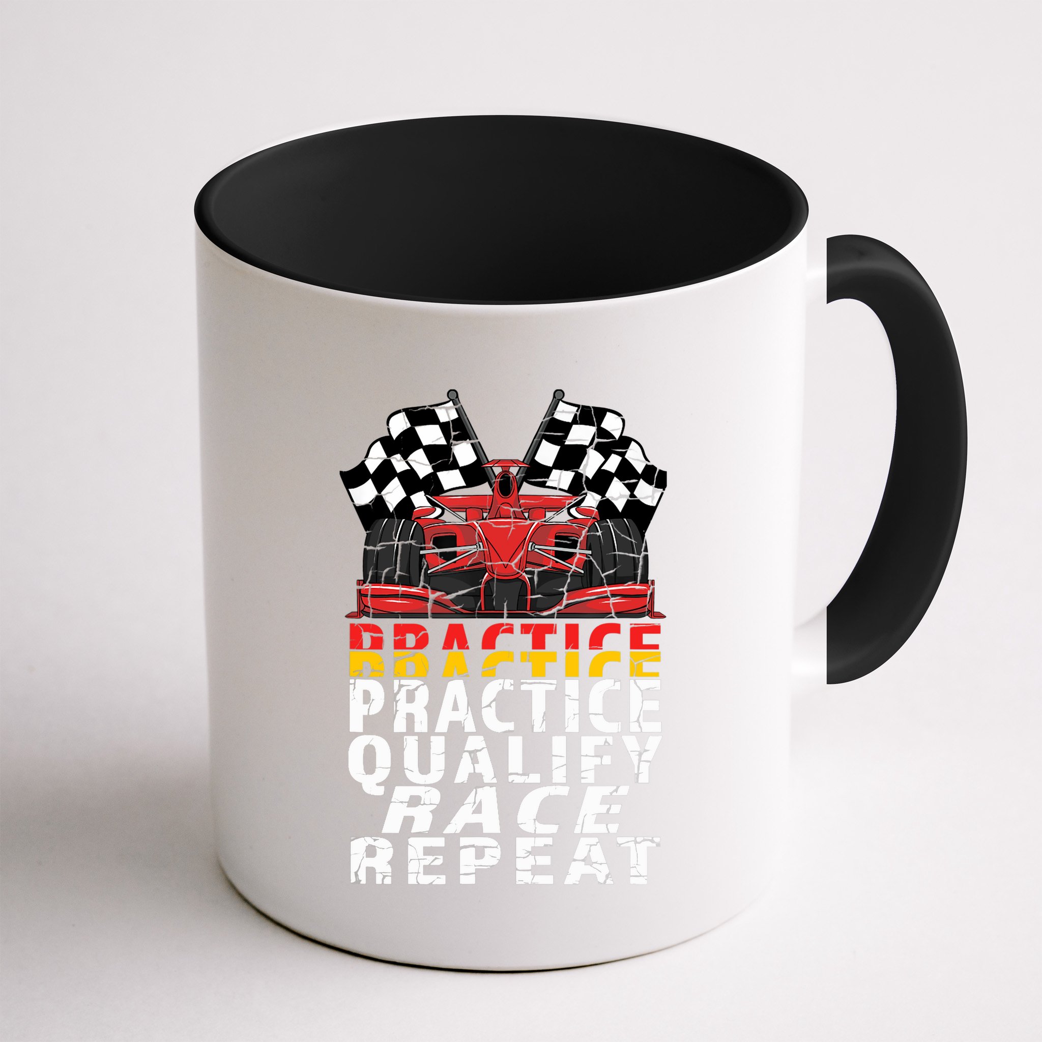 Open Wheel Formula Racing Car Practice Qualify Race Vintage Mug