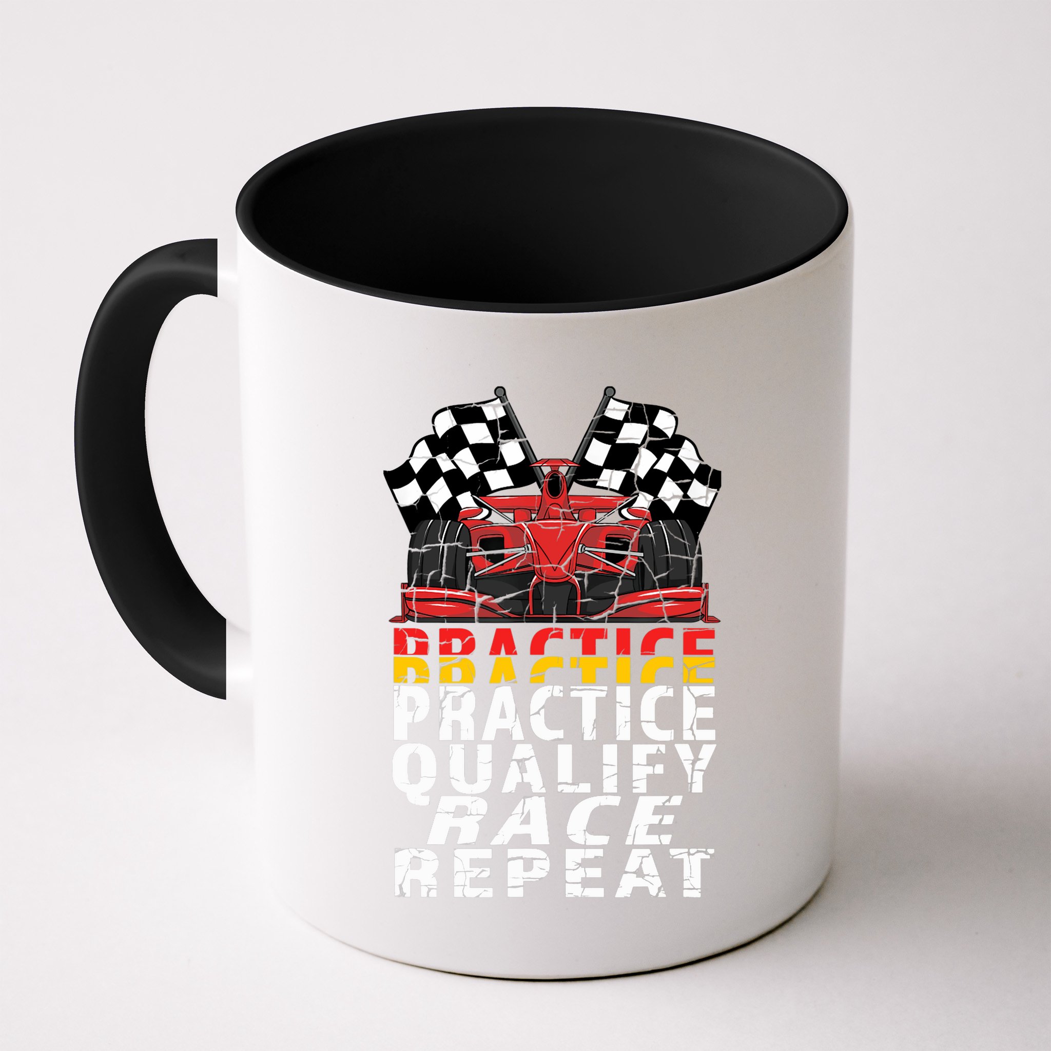 Open Wheel Formula Racing Car Practice Qualify Race Vintage Mug