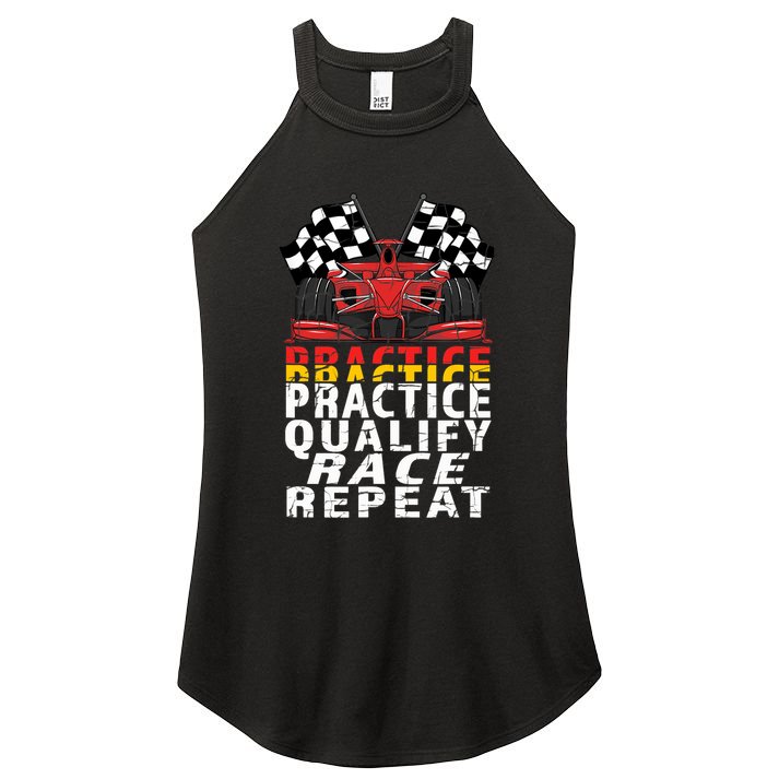 Open Wheel Formula Racing Car Practice Qualify Race Vintage Women's Perfect Tri Rocker Tank