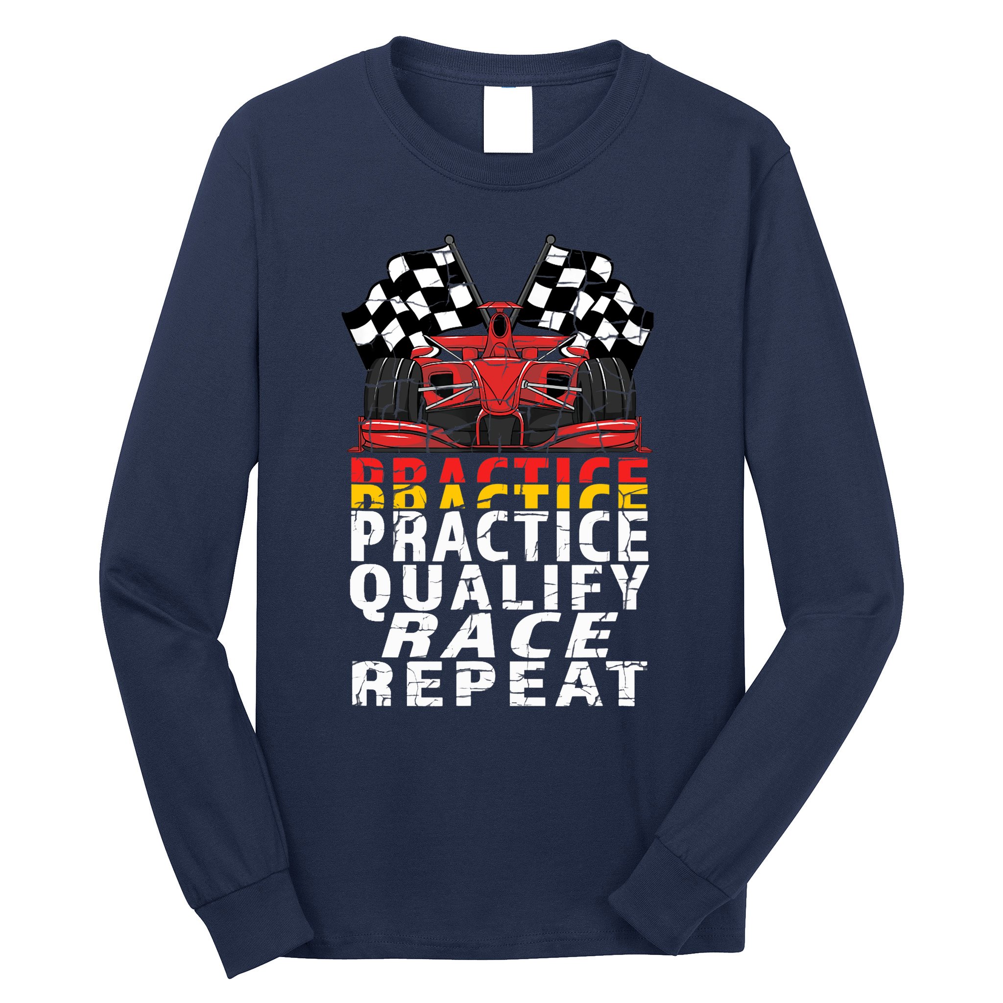 Open Wheel Formula Racing Car Practice Qualify Race Vintage Long Sleeve Shirt