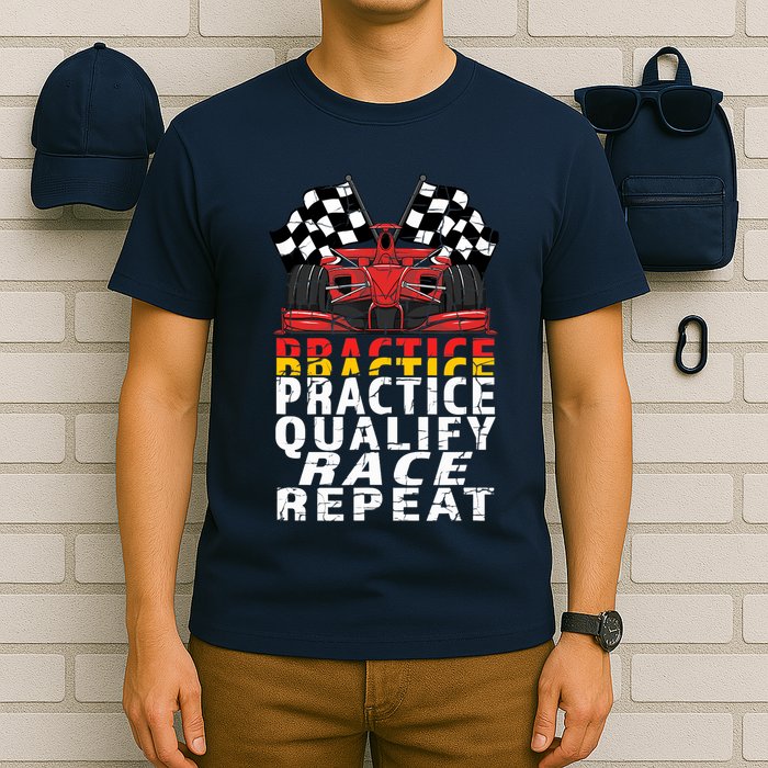 Open Wheel Formula Racing Car Practice Qualify Race Vintage T-Shirt