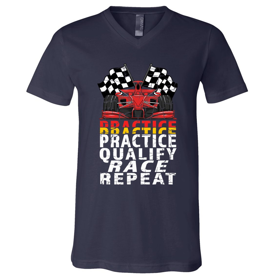 Open Wheel Formula Racing Car Practice Qualify Race Vintage V-Neck T-Shirt