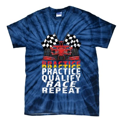 Open Wheel Formula Racing Car Practice Qualify Race Vintage Tie-Dye T-Shirt