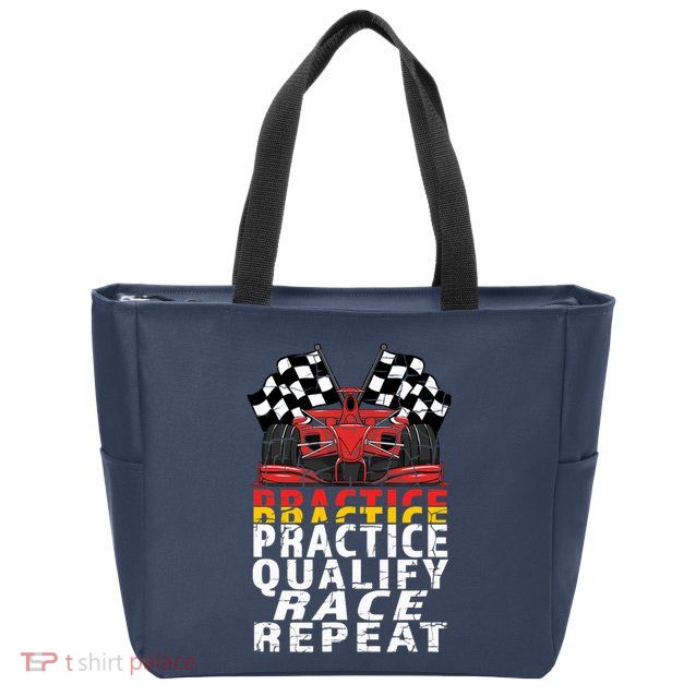 Open Wheel Formula Racing Car Practice Qualify Race Vintage Zip Tote Bag