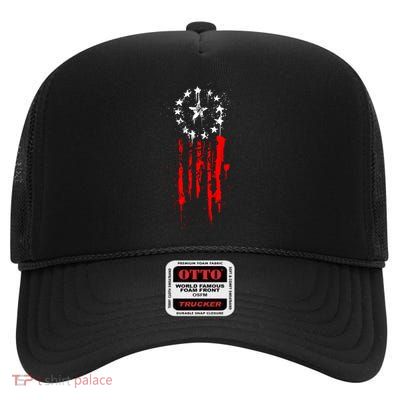 Old World Flag High Crown Mesh Back Trucker Hat