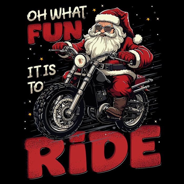 Oh What Fun It Is To Ride Funny Biker Santa On A Motorcycle Impact Tech Backpack