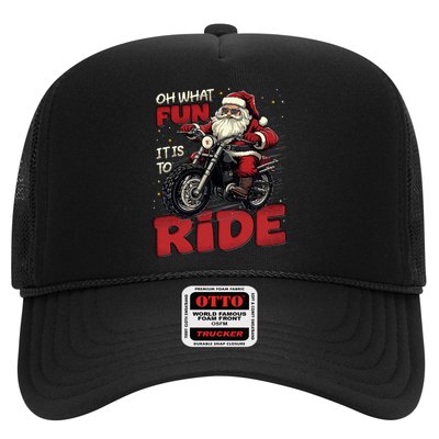 Oh What Fun It Is To Ride Funny Biker Santa On A Motorcycle Hat