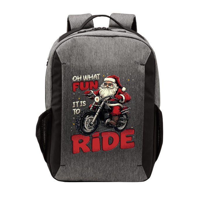 Oh What Fun It Is To Ride Funny Biker Santa On A Motorcycle Vector Backpack