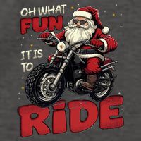 Oh What Fun It Is To Ride Funny Biker Santa On A Motorcycle Vector Backpack