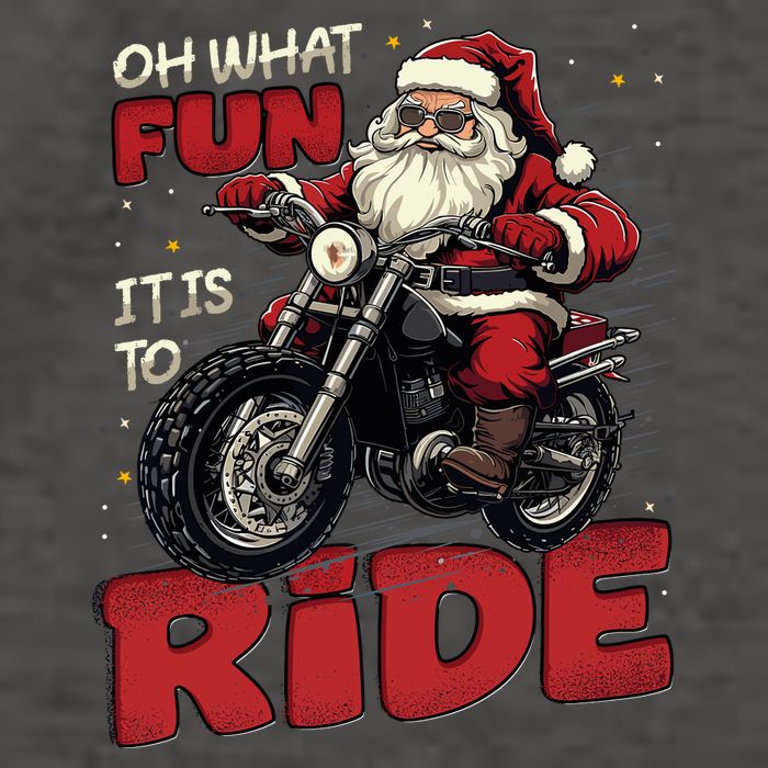 Oh What Fun It Is To Ride Funny Biker Santa On A Motorcycle Vector Backpack