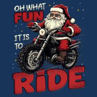 Oh What Fun It Is To Ride Funny Biker Santa On A Motorcycle 16 in Basic Backpack